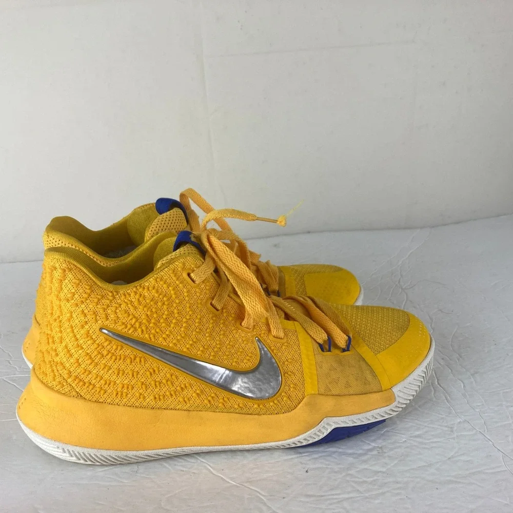 Nike Kyrie 3 Basketball Shoes Kids 7Y Yellow Blue Womens 8.5 Athletic Streetwear